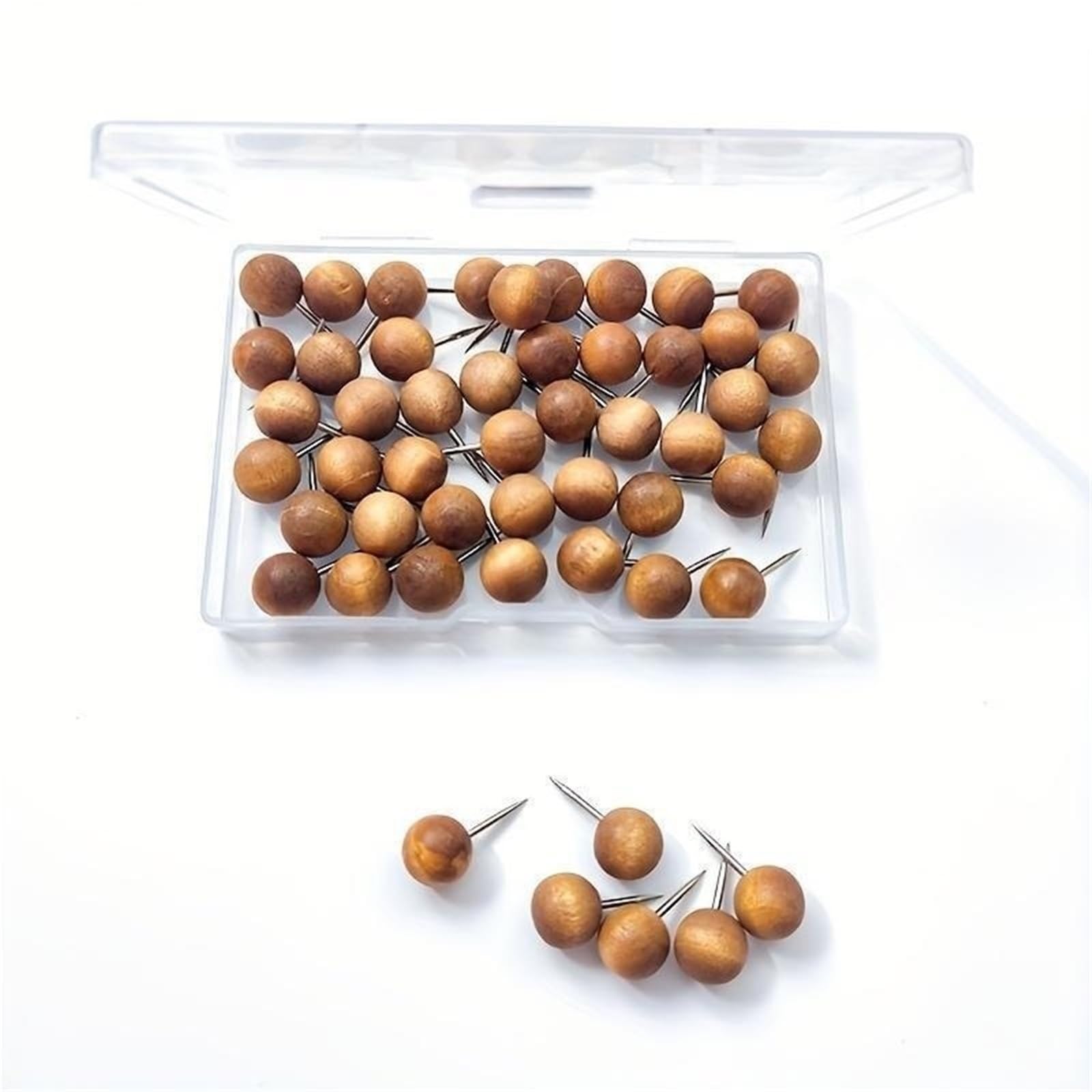 Push Pins 100Pcs Natural Wood Push Pins Thumb Tacks