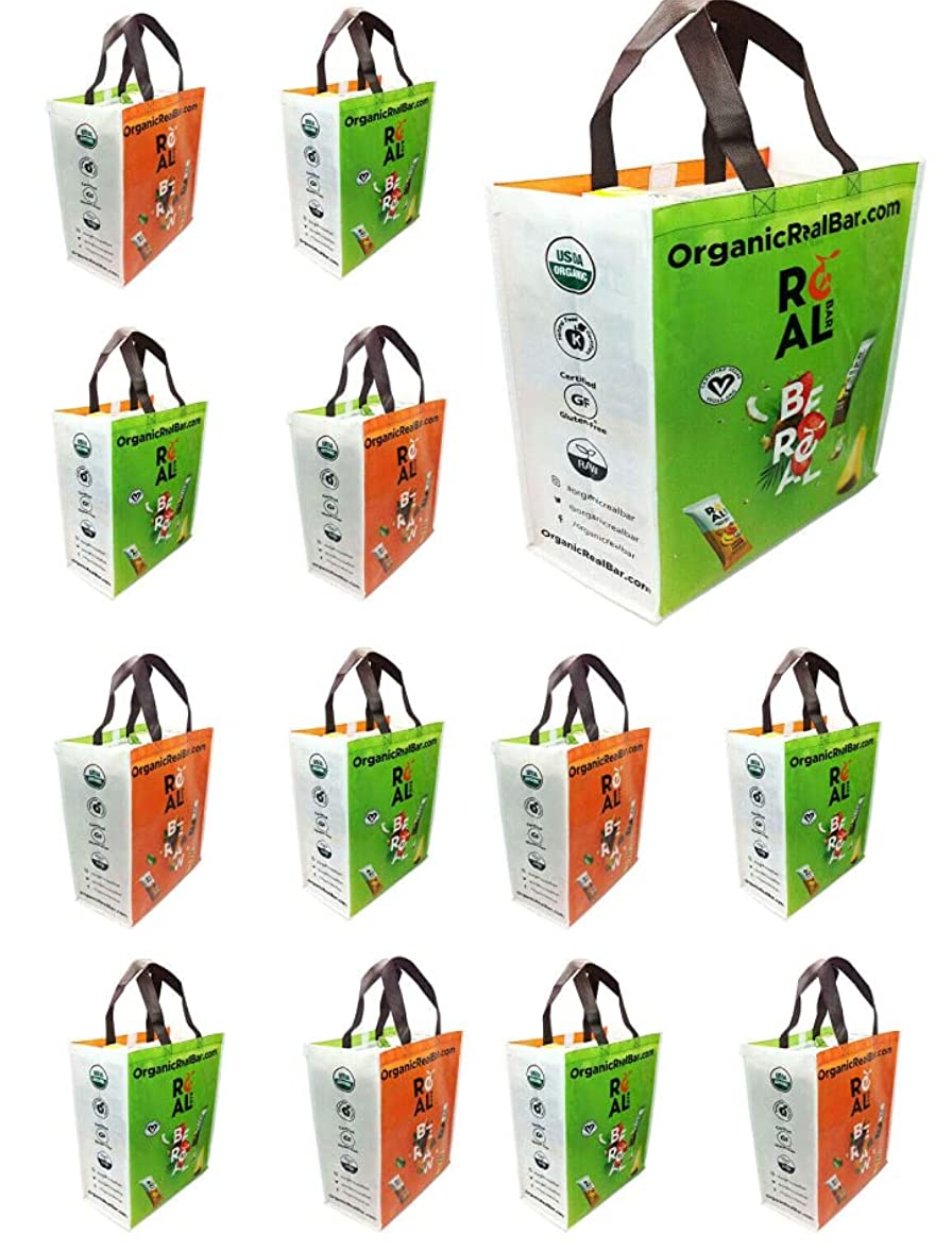 Organic Real Bar Medium Reusable Weather Proof Compact Grocery Bags Multi-Color 1 - 150 Bags (12)