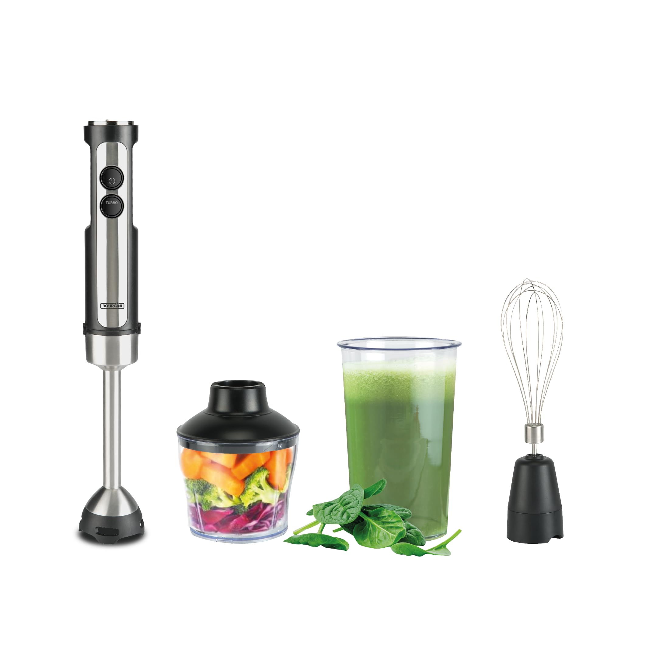 Bourgini Classic – bardzo wydajny blender ręczny z 20 prędkościami i trybem turbo – rozdrabniacz – 1200 W.