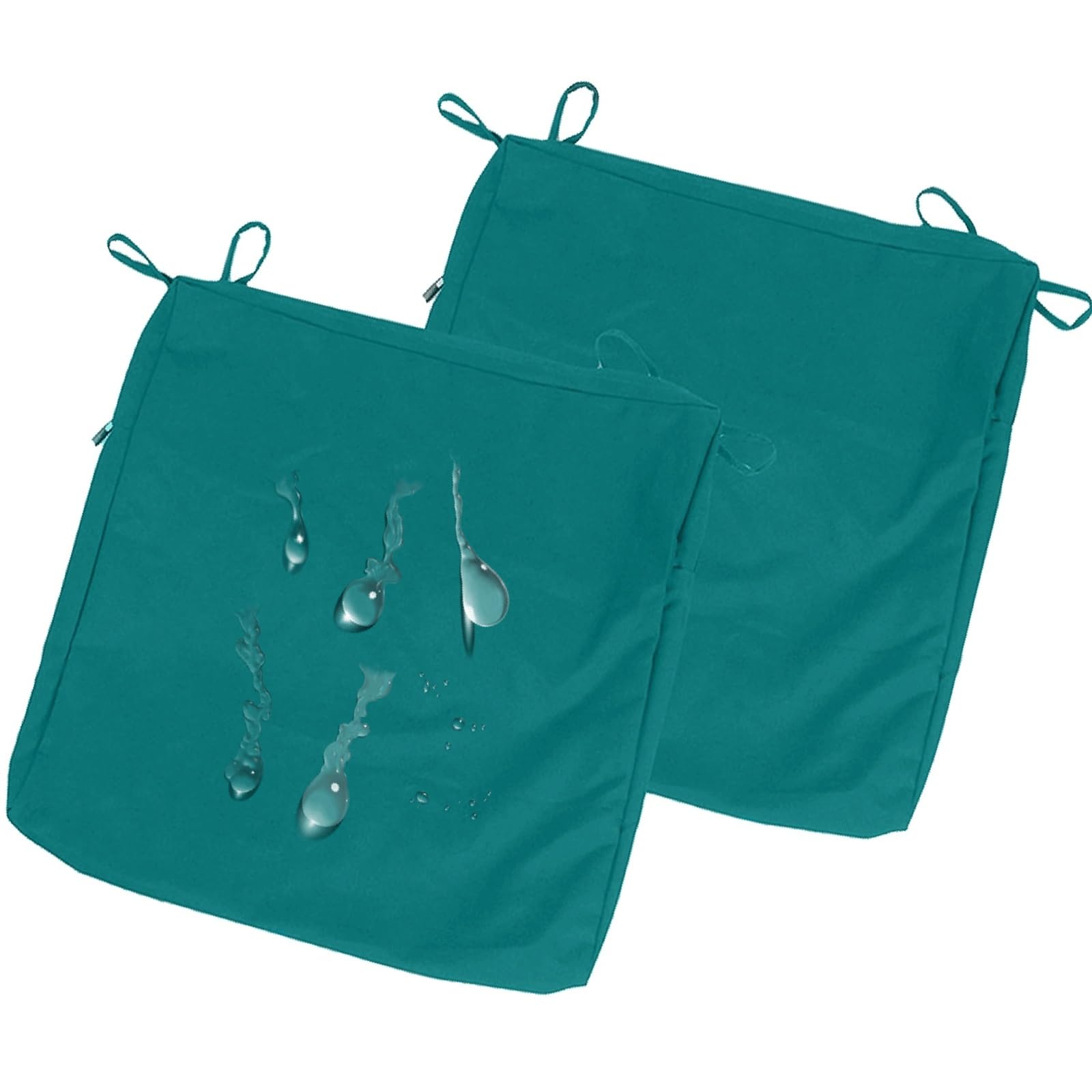 uyeoco 2-Pack Waterproof Sofa Seat Cushion Covers with Zipper, 60x60cm & 55x55cm, Chair Seat Pads Cover for Indoor & Outdoor Patio Rattan Furniture(Dark green,55x55x10cm)