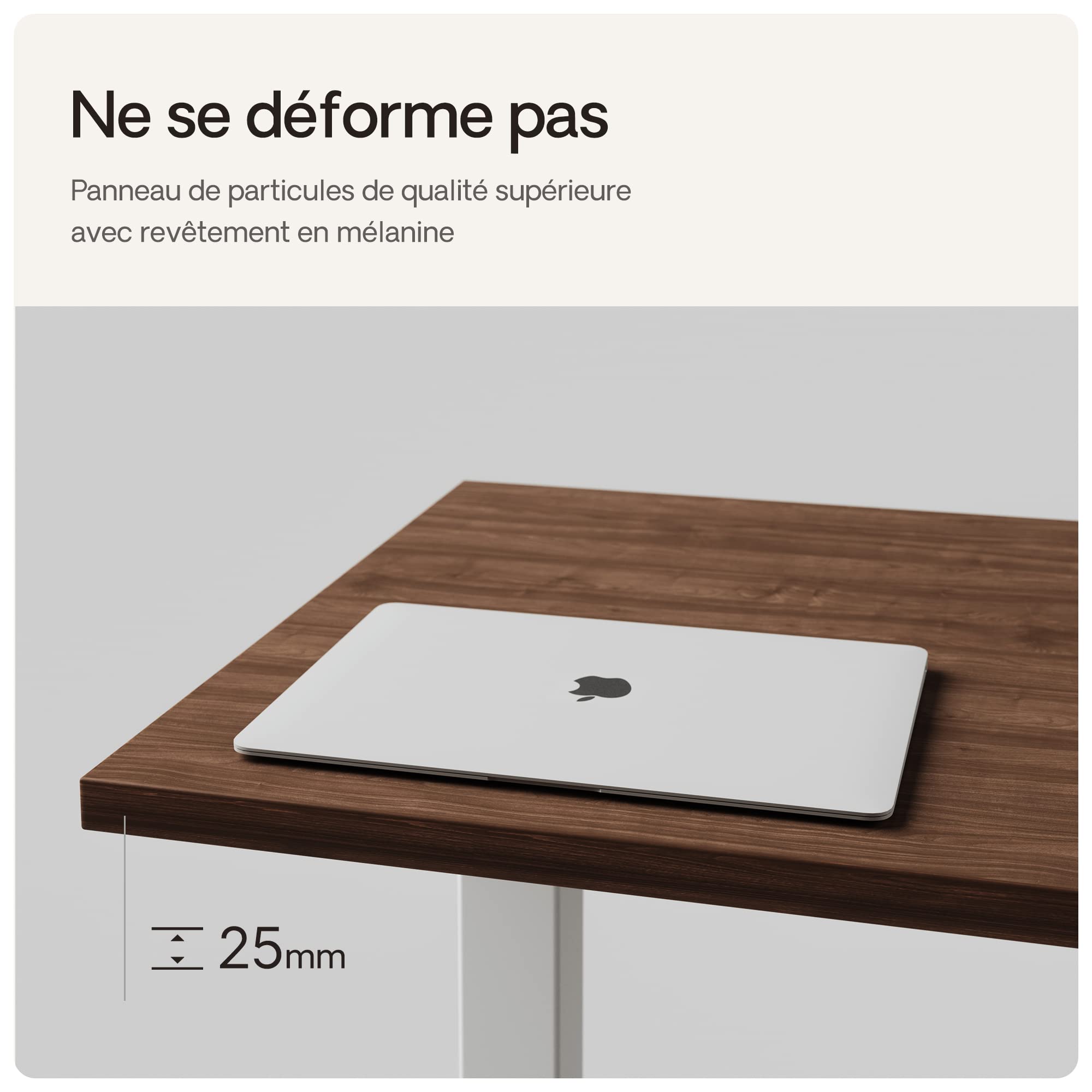 Desktronic - Plateau de Table - Fabriqué en Europe - Stable et Durable - 25 mm - 140 x 70 cm - Idéal pour Bureau réglable en Hauteur et Table à Manger, etc - en Bois de Noyer