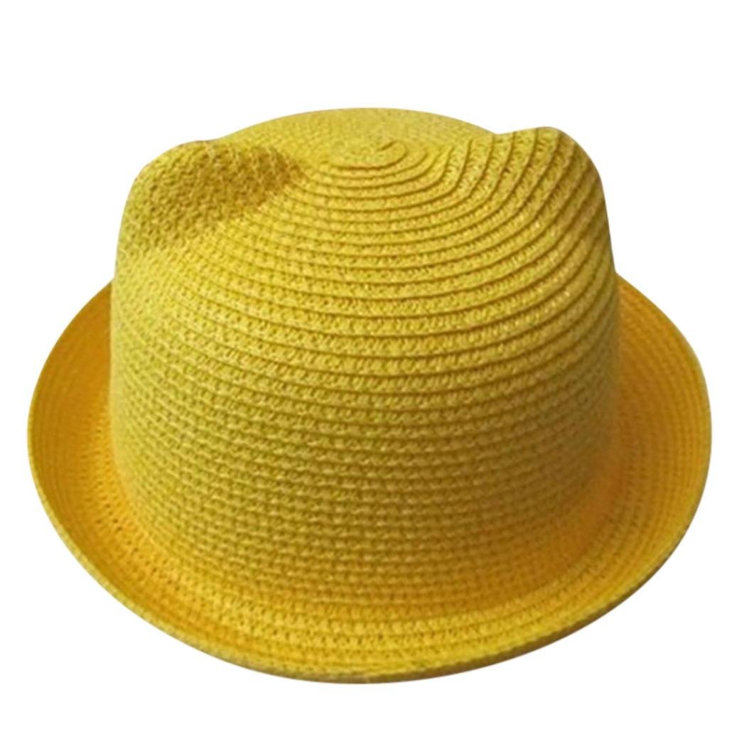 Evansamp Sombrero de verano para bebés y niñas y niños, sombrero de paja transpirable para niños de 2 a 6 años