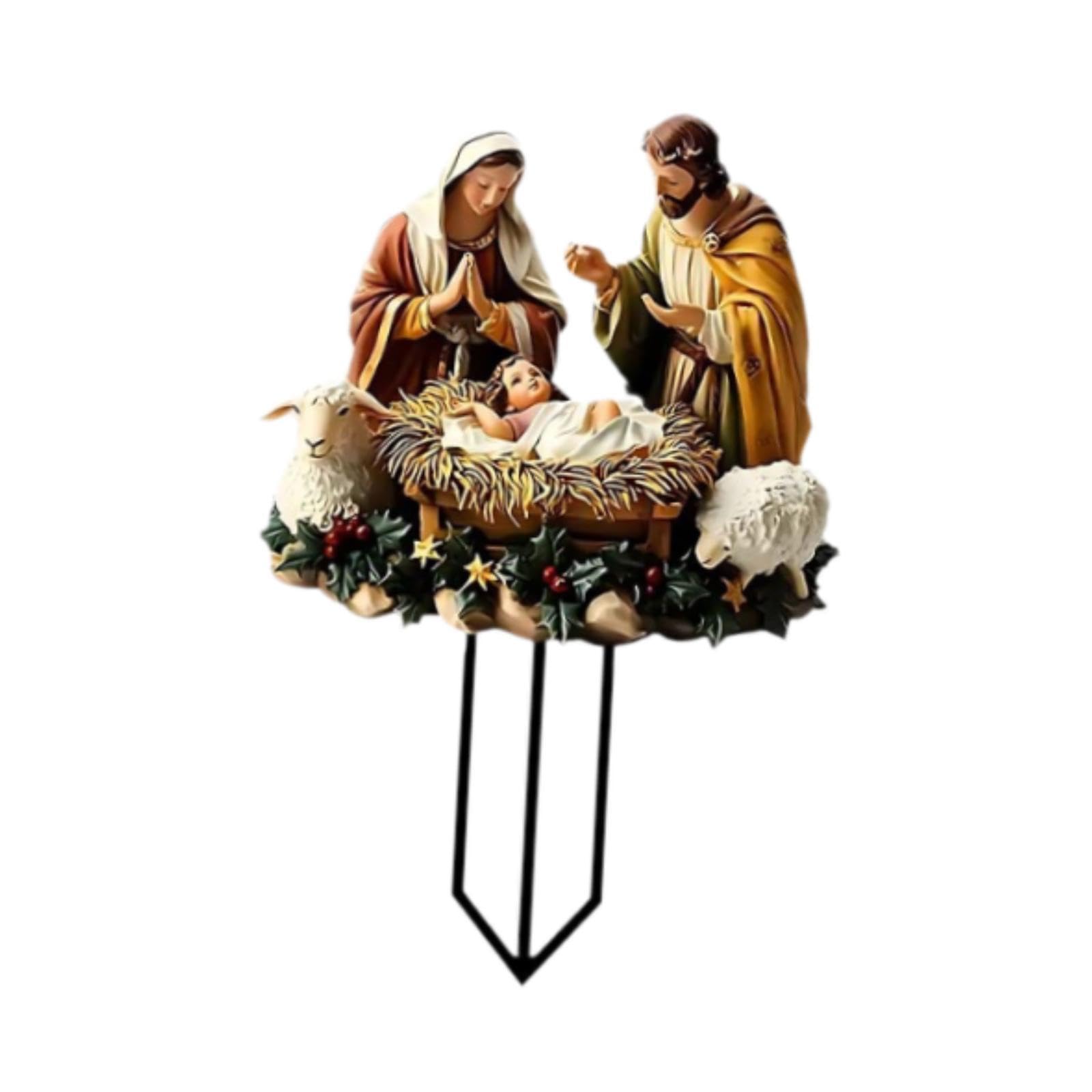 Creations Jesus Birth Yard Signs Decor Garden Yard Stake for Yard Landscape Lawn Decoration|Home Decor|Figurines-image-1