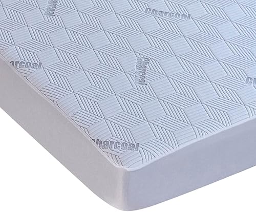 Miniatura 1 de OakRidgeTM - Funda de colchón color carbón, protege el colchón de manchas y desgaste, hecha de poliéster suave, se adapta a colchones de hasta 16