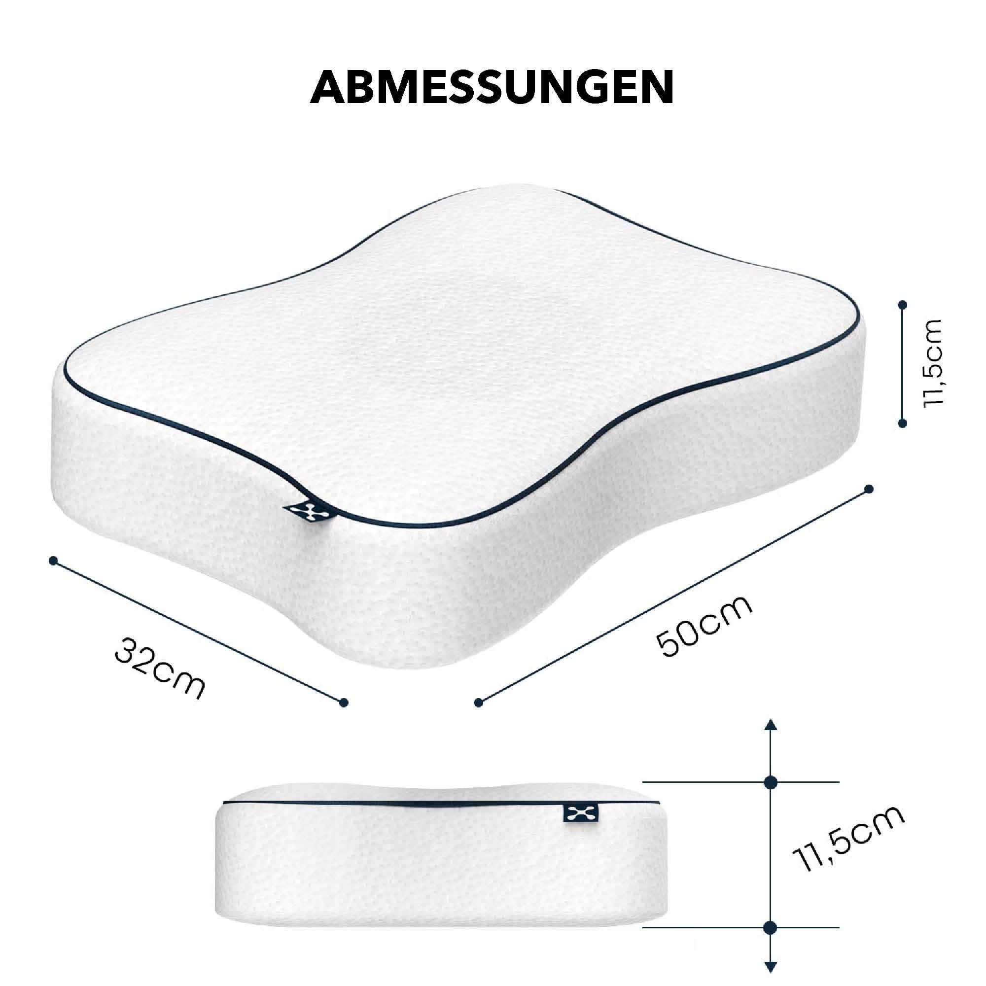 smartsleep® Orthopädisches Kissen - Nackenstützkissen Recovery Pillow – Ergonomisches Nackenkissen - Memory Foam Kopfkissen mit Kopfmulde, HWS-stützend für Rücken- & Seitenschläfer