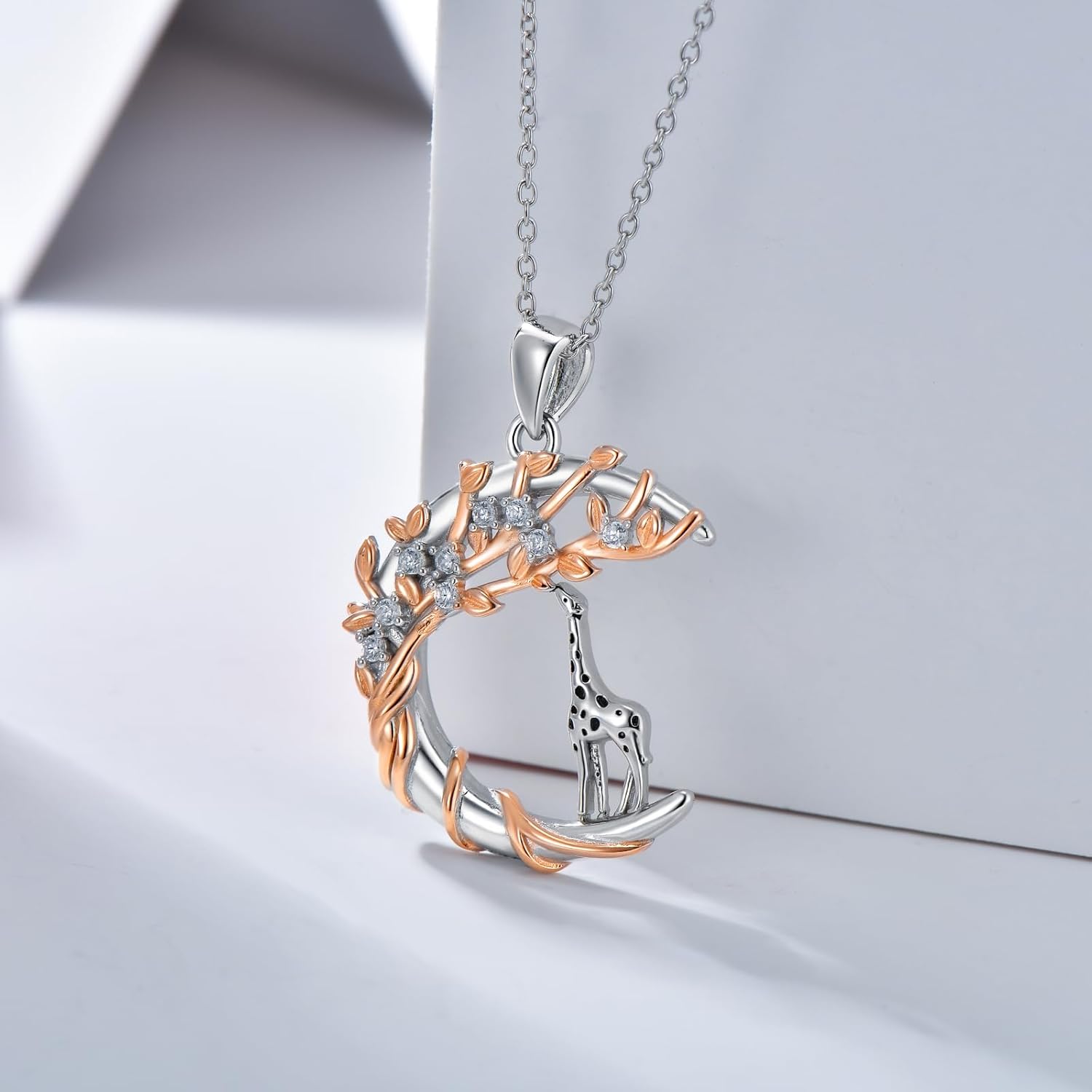 Giraffe Necklace 925 Sterling Silver Giraffe Pendant Tree of Life Necklace for Women Birthday Mothers Day Jewelry Gifts for Mom - Image 5