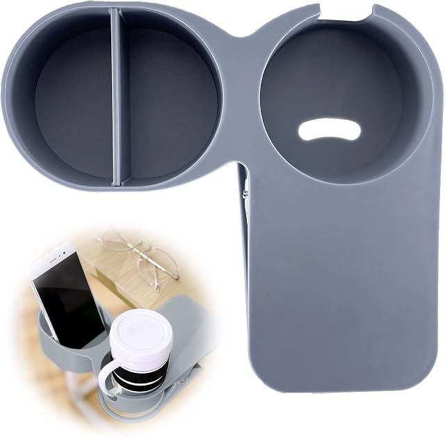 Tamseen Drinking Cup Holder Clip Water Coffee Cup Holder Clip on Creative, Universal Table Cup Holder Diy Glass Storage Tray Clip Cup Edges Cupholder Coffee Mug Suitable for Home and Office, Black