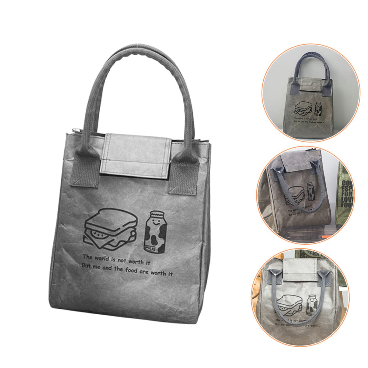 MAGICLULU 4piezas Bolsa De Almuerzo Aislante Diseño Elegante Para Oficina y Escuela Fiambrera De Gran Capacidad y Material Resistente Mantiene Comidas Calientes o Frías Por Horas