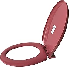 LUXART Toilet Seat Cover 17L x 14.5W CM – Indian Commode Oval Seat Cover With Round Edge | EWC Non-Soft Close Commode Cover With Installation Kit | PP Western Toilet Cover For Bathroom, Commercial Use