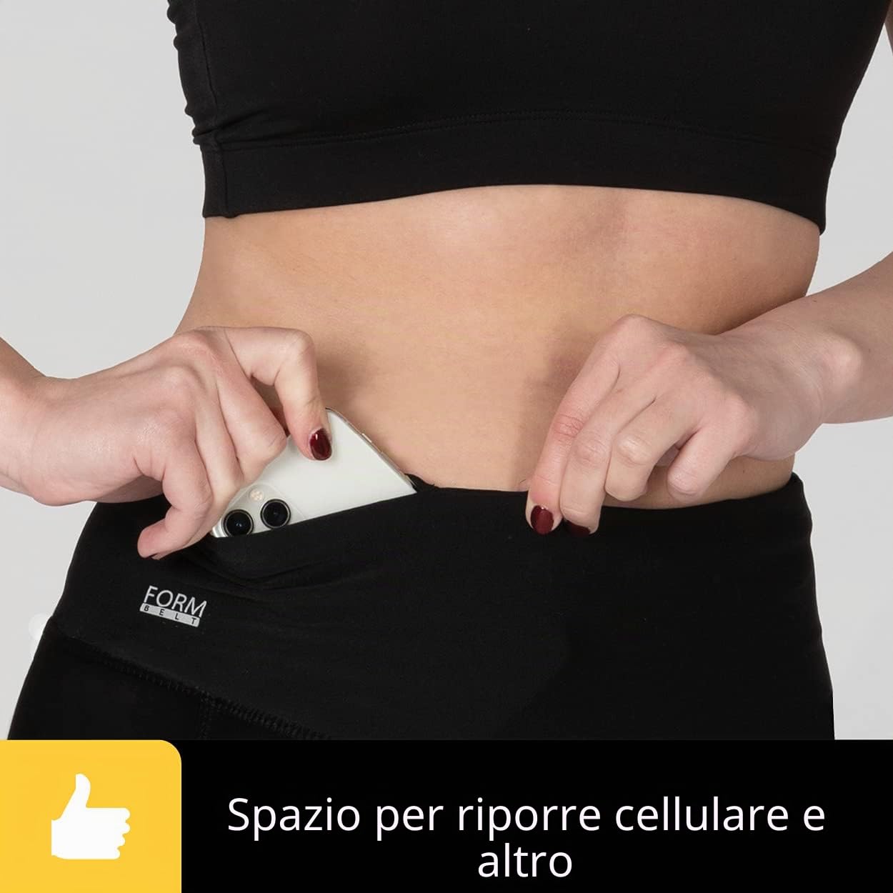 Formbelt® Pantaloni da Corsa e da Yoga da Donna, con Tasca Lungo i Leggings Elasticizzati e Aderenti Dove Mettere Lo Smartphone, l'iPhone, Il Cellulare e Le Chiavi