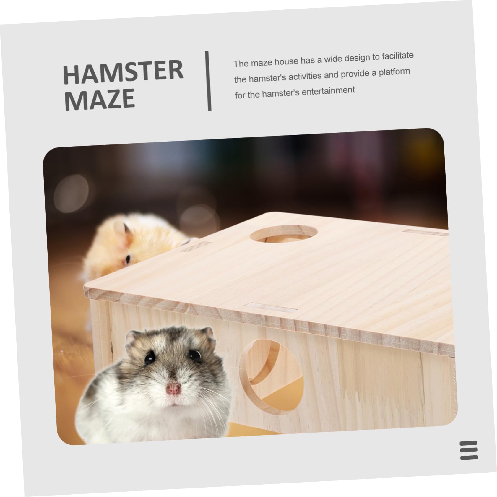 Hamsterspielzeug Holz Labyrinth Versteck mit Mehreren Kammern für Meerschweinchen und Ratten Sicheres Spielhaus und Rückzugsort zum Spielen und Entspannen