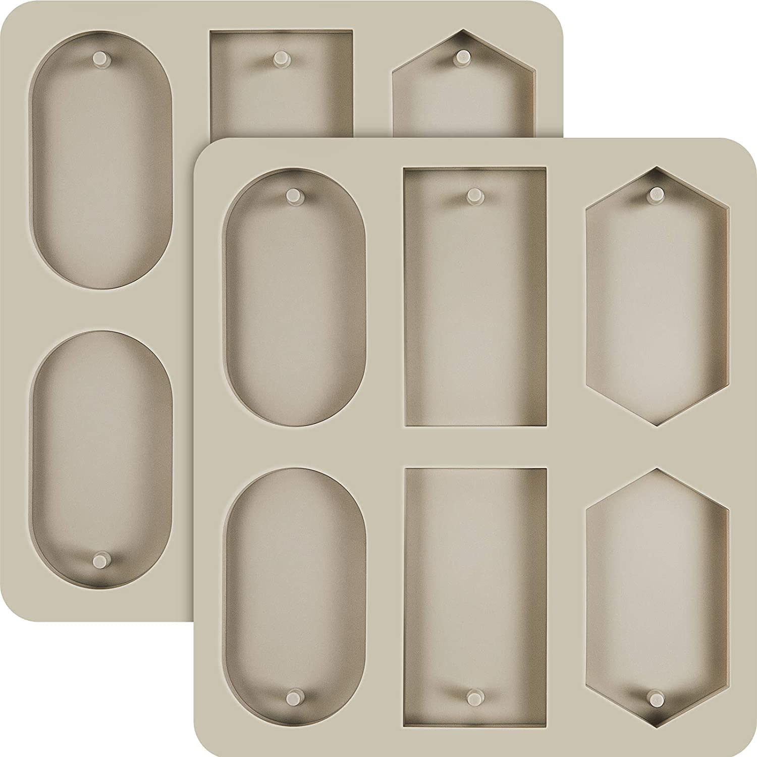 6 Slot Resin Bookmark Mould, Rectangle, Oval and Hexagon Resin Mould Silicone Wax Mold, Keychain Mould Epoxy Casting Mold with Hanging Hole for DIY Jewelry Making Pendant Crafts Decor-image-46
