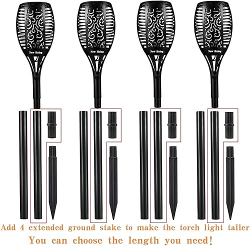 Miniatura 3 de Antorchas solares para exteriores, 4 unidades, 96 luces LED de 43, impermeables, para paisajismo, luz para camino de jardín con llamas vívidas