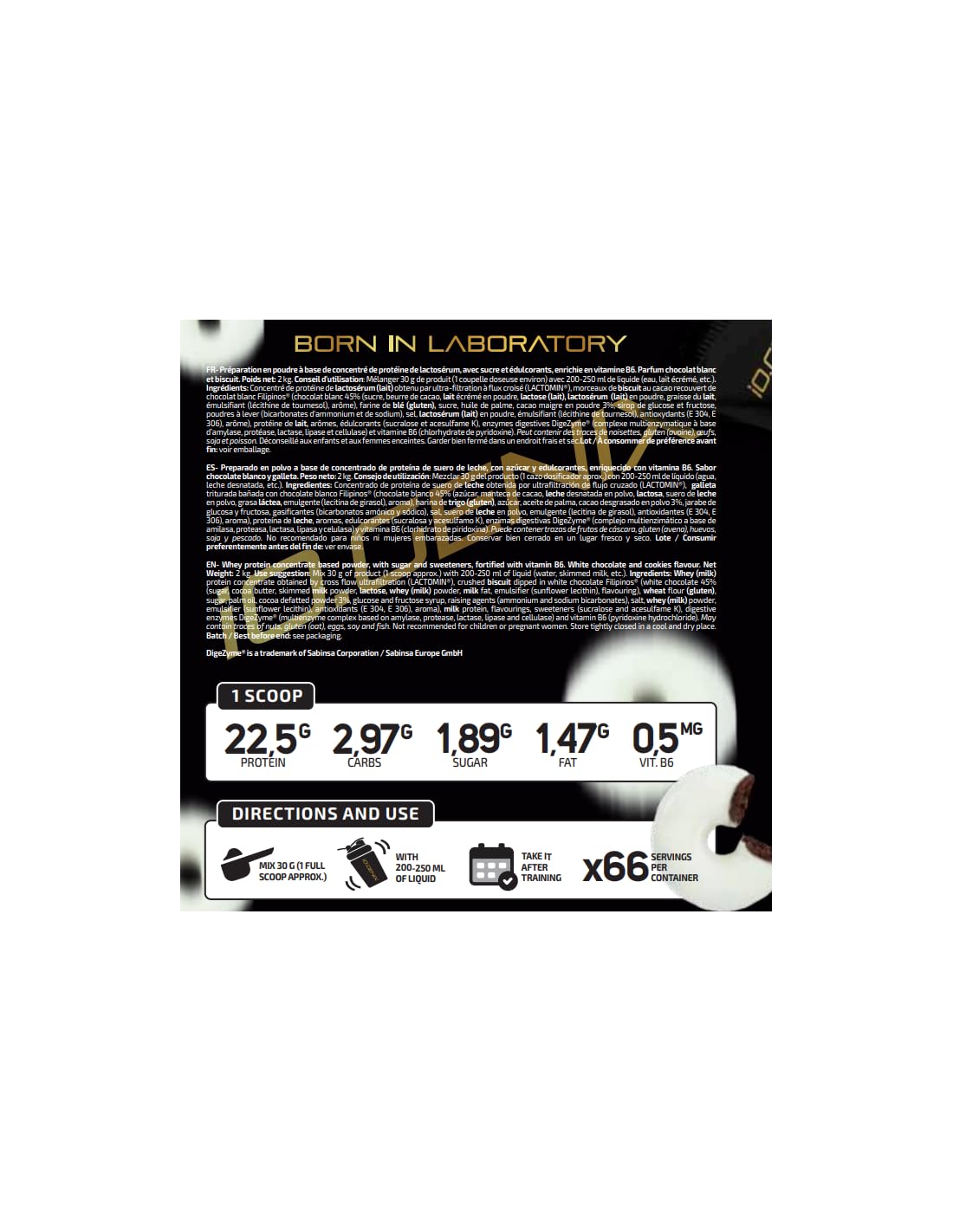 iO.GENIX - WHEY 80 PROFESSIONAL 2 KG | Proteína | Concentrado de Suero de Leche | En Polvo (White Choco Rings)