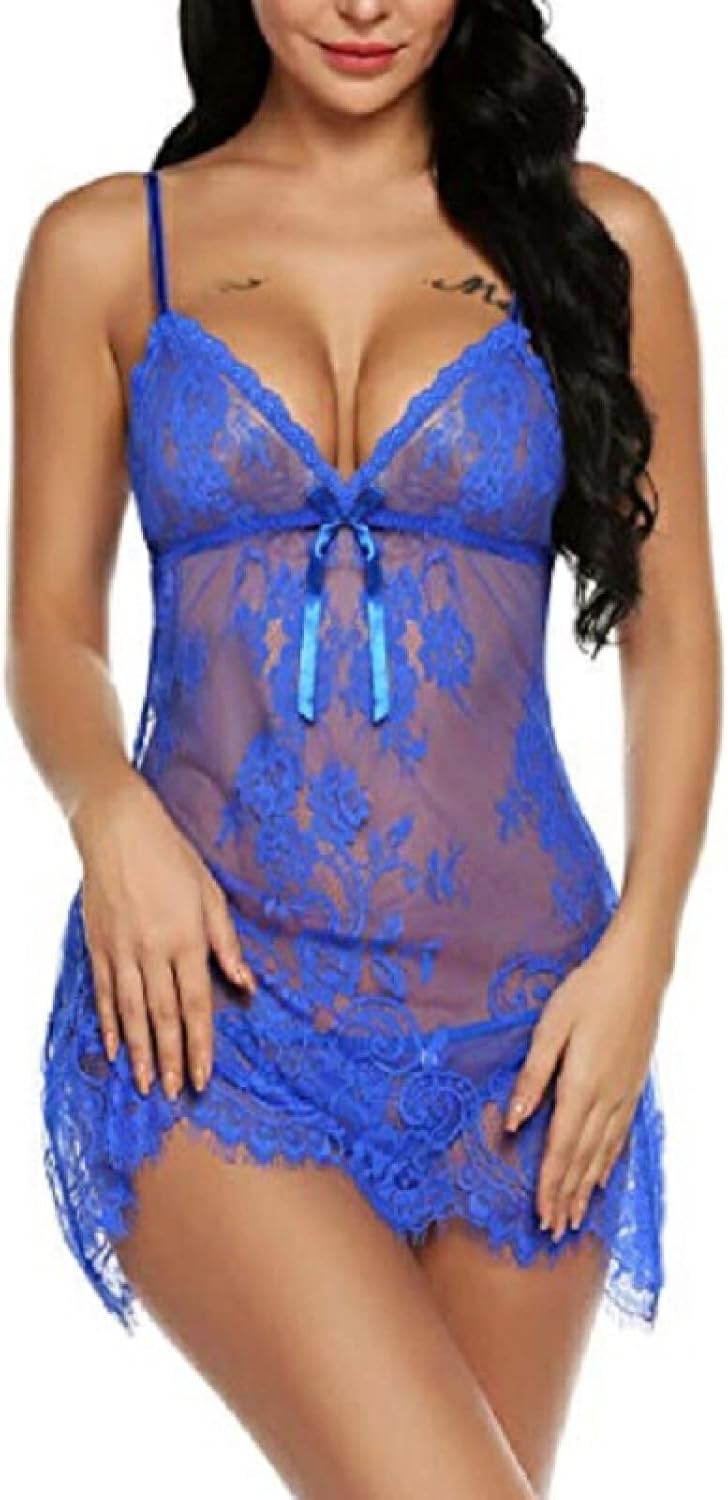 Hollow Out Underwear Pajamas Bow Full Lace Pajamas