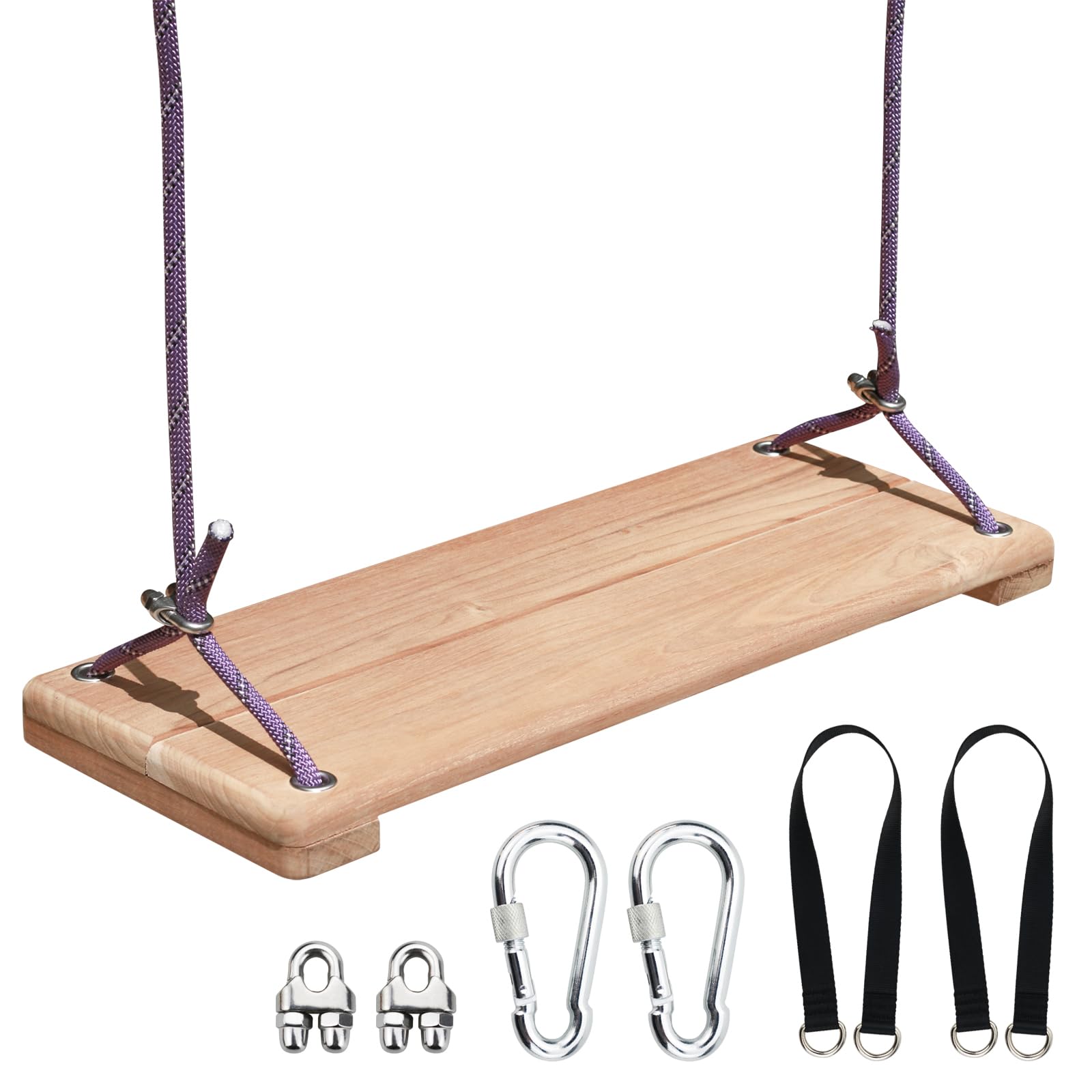 Amazon.com: SINOKF Teak Wooden Swing, Outdoor Wood Tree
