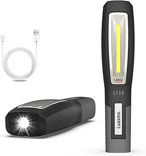 LED Work Light 4 Modes Rechargeable Flashlights with Magnetic Base, Rotating COB LED Portable Work Lights for Car Repair Home Using Emergency