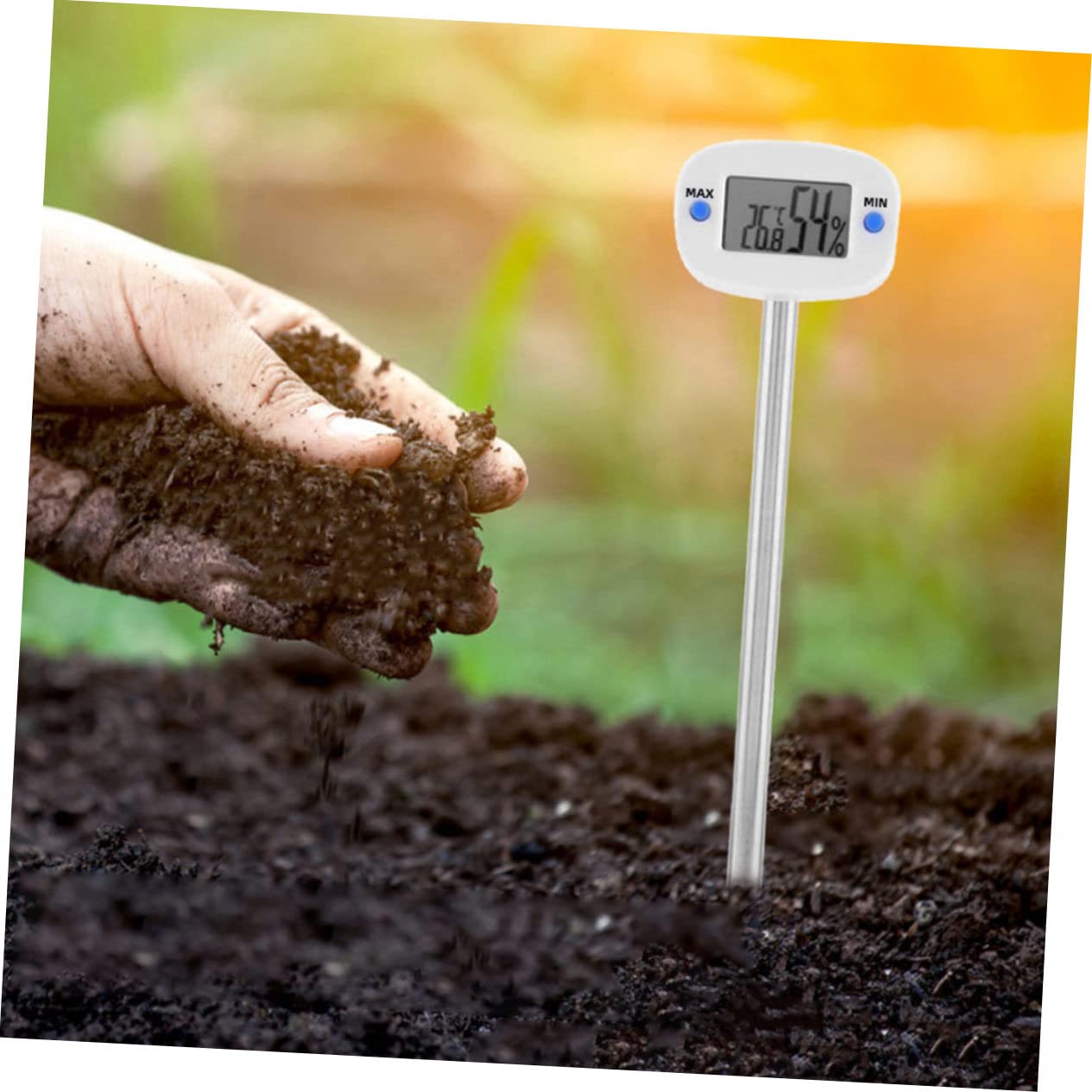 Sosoport 3pièces Thermomètre De Sol avec Testeur Humidité Température Outil De Jardinage Pratique pour Culture Saine Design Portable Et Léger avec Allongée