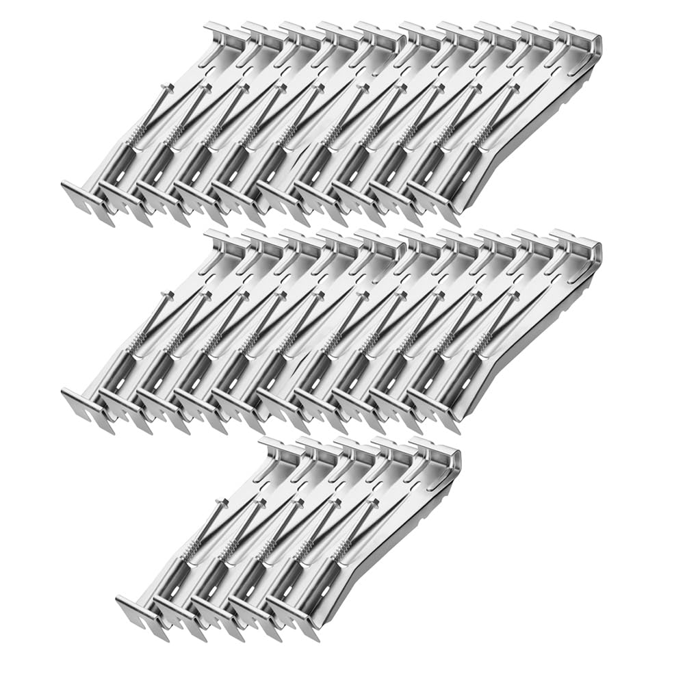 UDSKNV[KSL Gutter Hanger Set of 25-Pack 5", Pre-Assembled Aluminum Rain Gutter Support with Screws for Easy Installation