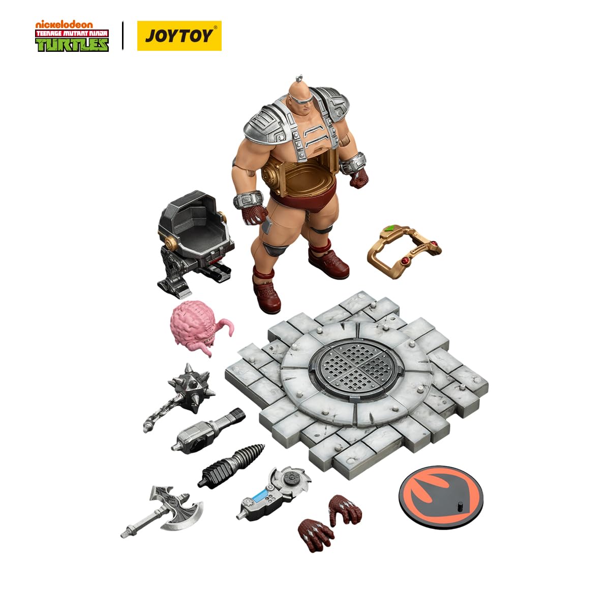 JOYTOY TMNT-Krang 1/18 Scale Figures - 16cm, Articulated Joints