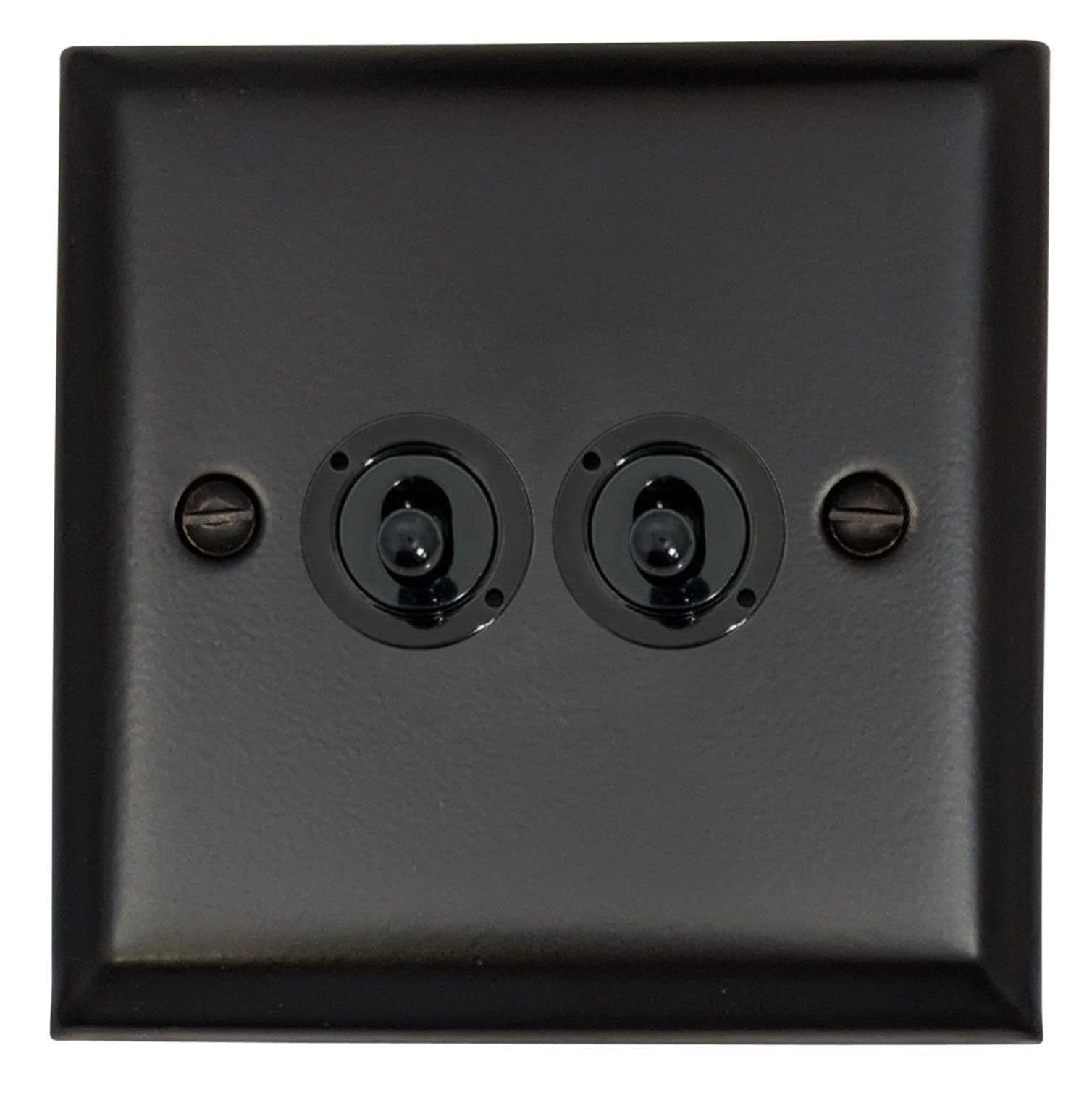 G&H Brassware Black Spectrum Matt Toggle Switch (2 Gang) - Sfb282