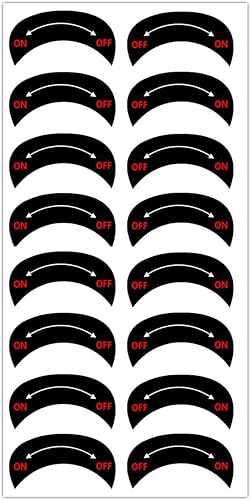 Miniatura 5 de Calcomanías indicadoras de dirección de encendidoapagado, 1.2 x 0.7 pulgadas, autoadhesivas, impermeables, calcomanías para estufa (96 unidades)