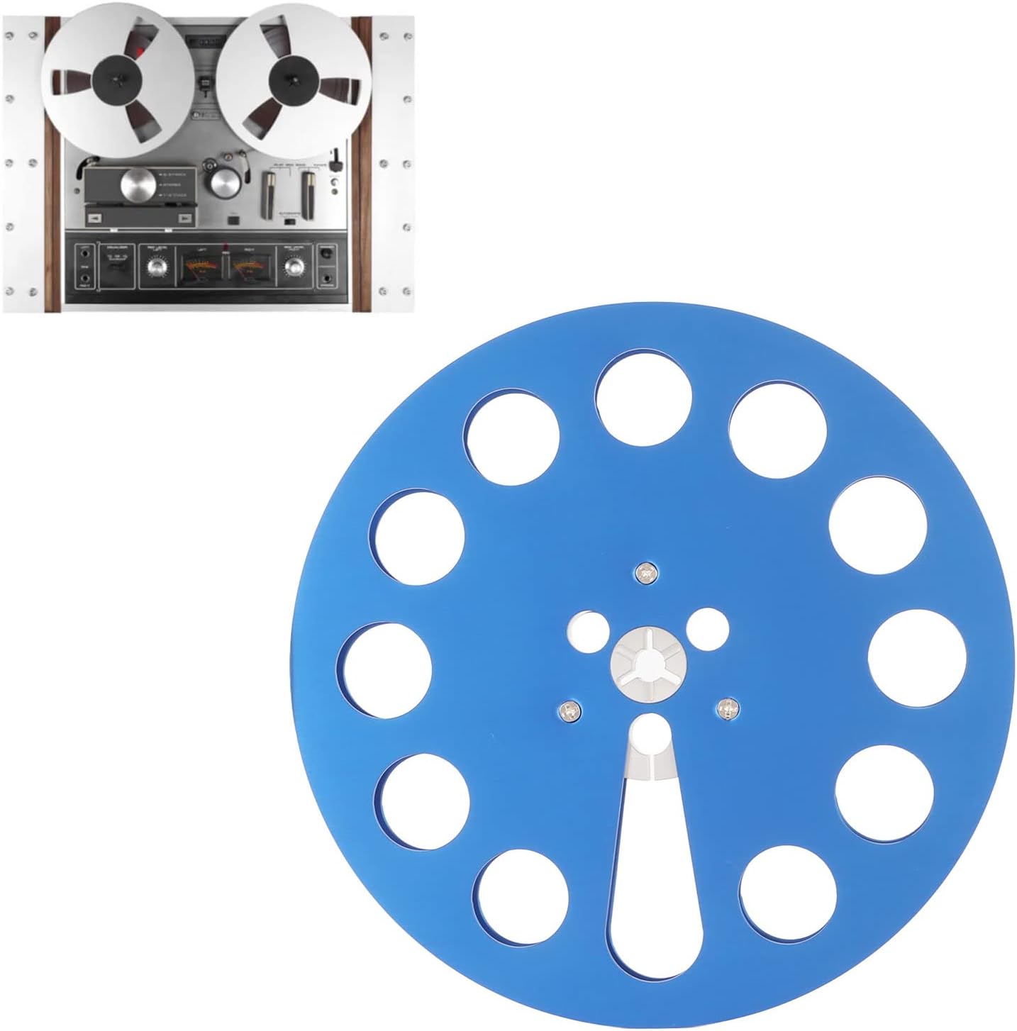 Empty Tape Reel Universal 1/4 Inch Open Reel Empty Sound Reel Easy to Use ReeltoReel Cassette Player (Blue)