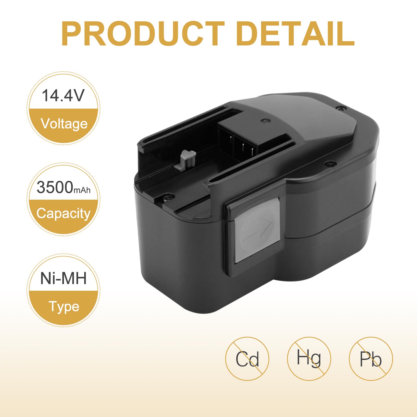 Joiry 14,4 V 3500mAh NI-MH Batterie de Rechange pour AEG 48-11-1000 48-11-1014 48-11-1024 B14.4 BF14.4 BX14.4 BX14.4 BXL14.4 BXS MX14.4 MXS14.4