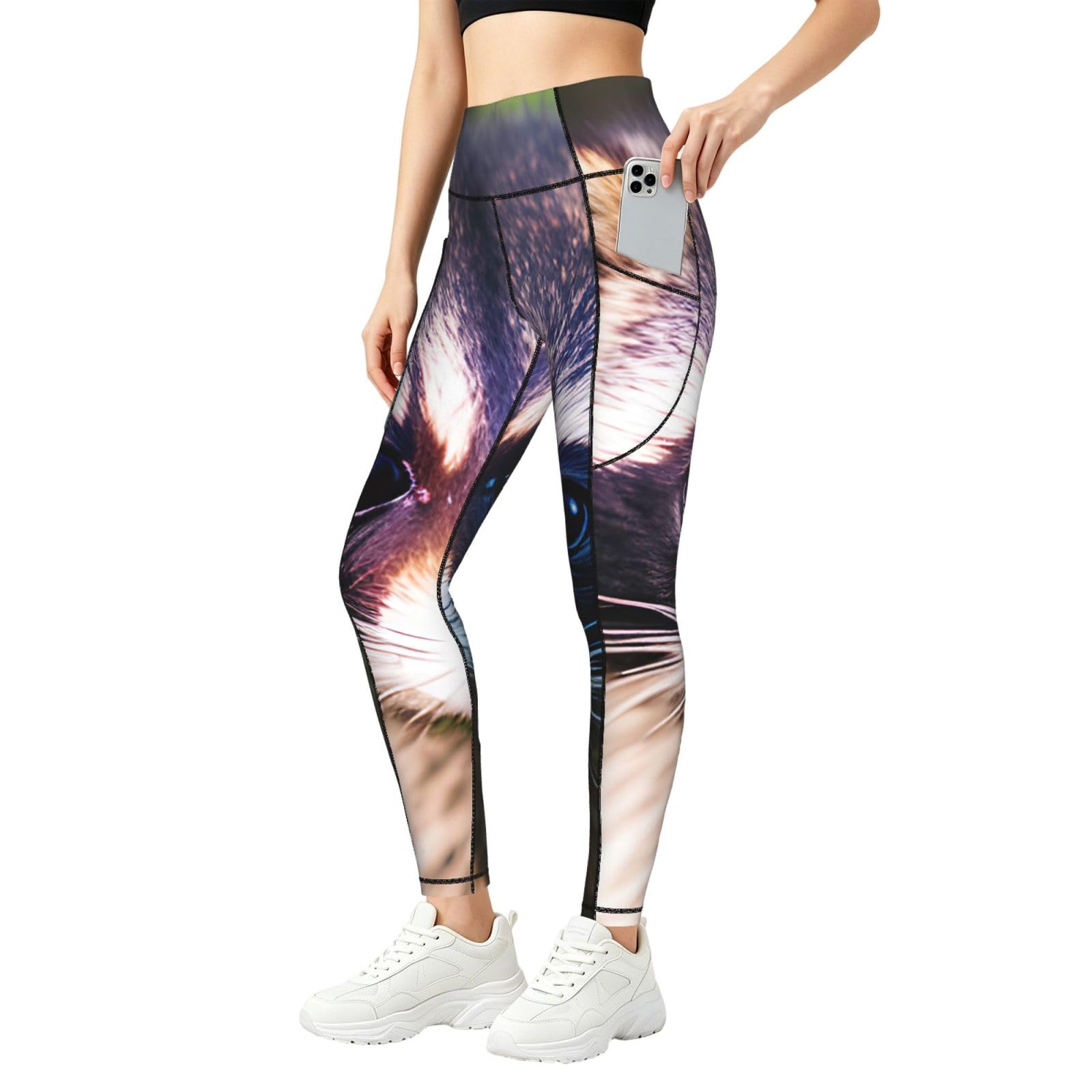 Leggings con estampado de mapache y conjuntos de entrenamiento EKPASVC de alta flexibilidad 8