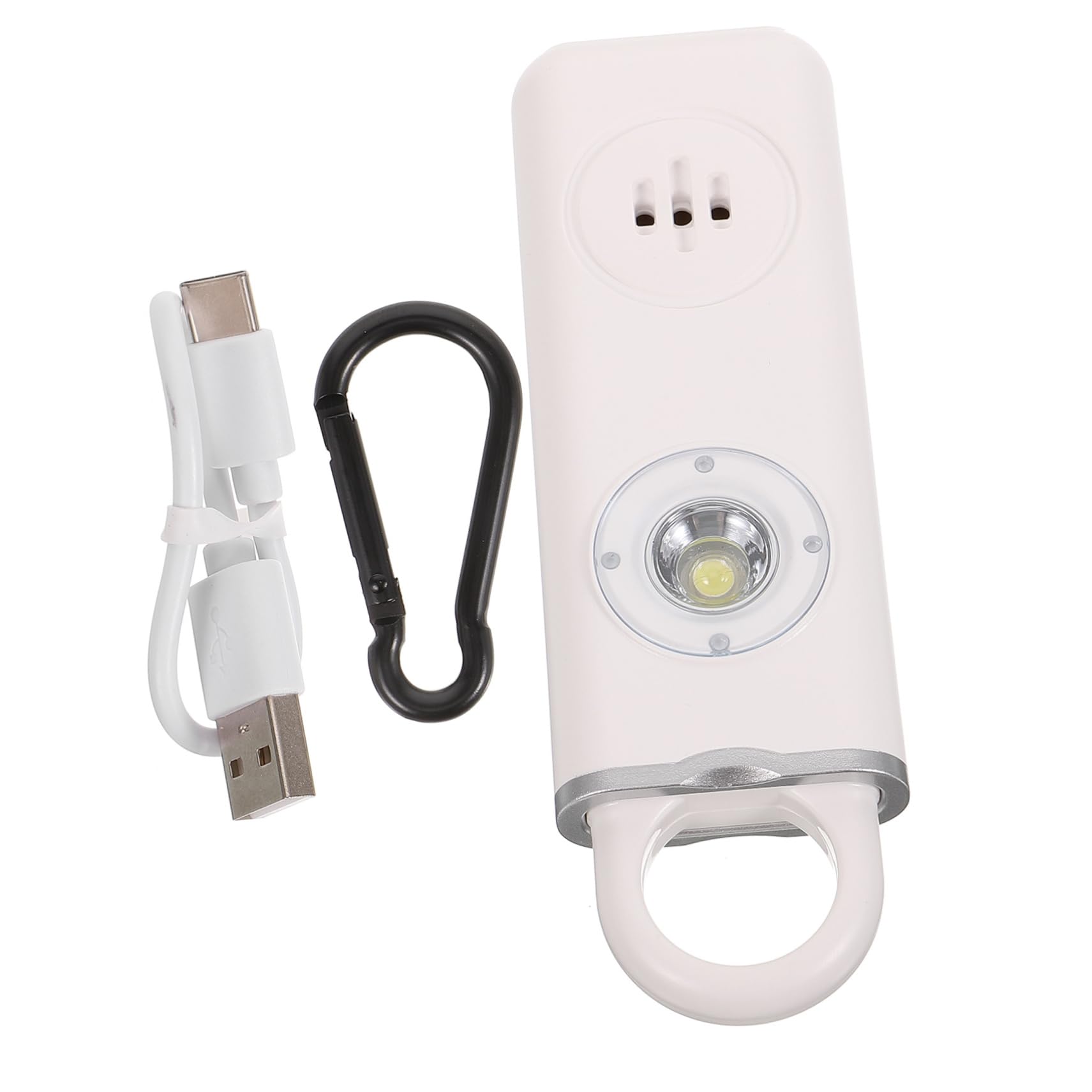 GALPADA Auncia Personale Ricaricabile Da Auto Allarme Donne Di Sicurezza Delle Donne Af- White English Per Le Donne Tag Kit Kit Lock Acciaio Inossidabile