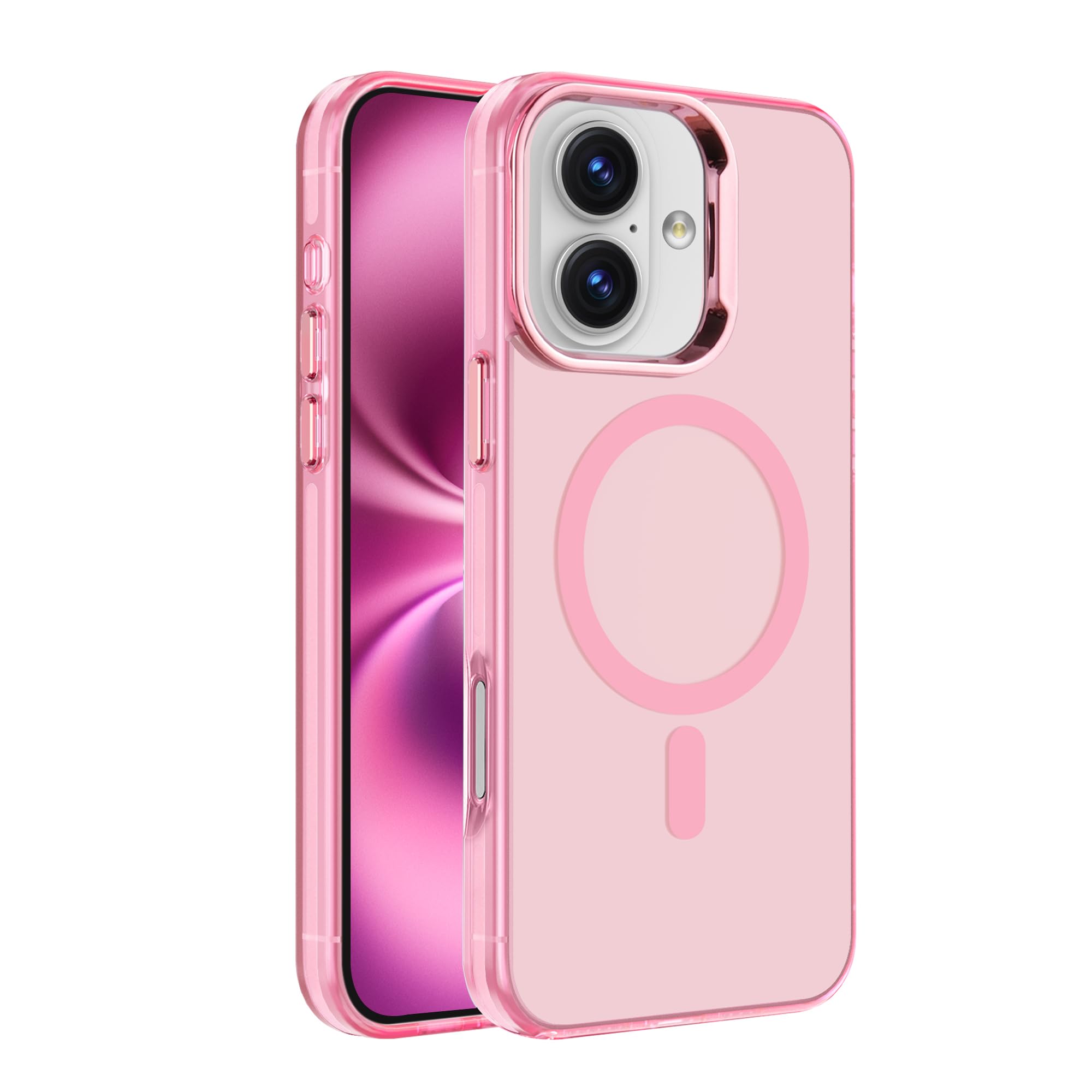 Coque iPhone Plus rose premium fine et transparente haute résistance Magsafe - 8