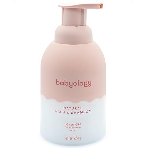 Babyology Jabón y champú para bebés totalmente naturales, ingredientes 100% comestibles, con aceite esencial de lavanda orgánico (sin fragancia),
