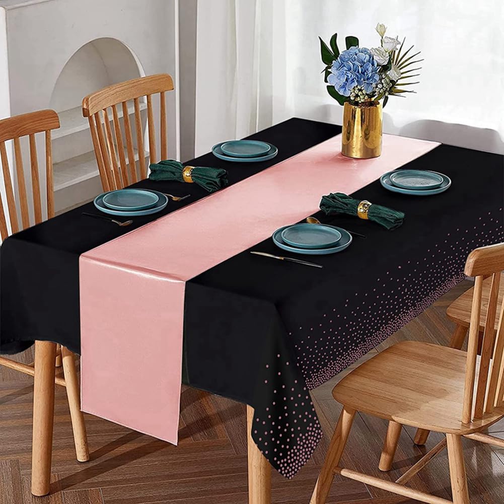 Tovaglia In PVC Rosa 137 X 180 Cm, Tovaglia In Plastica Lavabile, Rettangolare, Resistente Alle Macchie, Impermeabile, A Prova Di Olio, Per Feste, Banchetti, Cucina, Picnic, All'aperto, Interni - 10