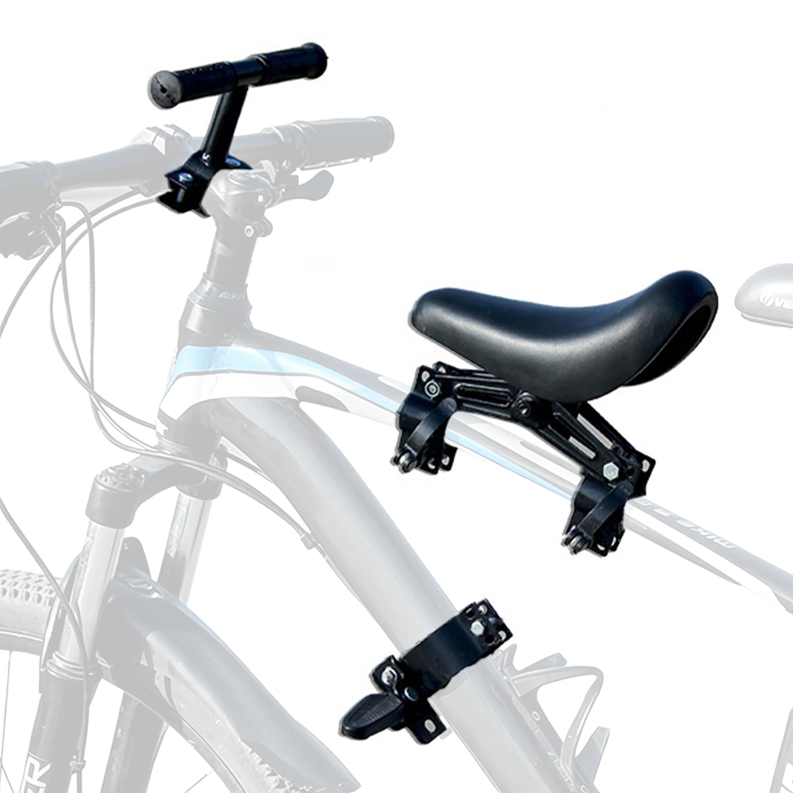 W&H Front Mounted Bicycle Child Seat for Adult Bikes,with Handlebars&Pedals