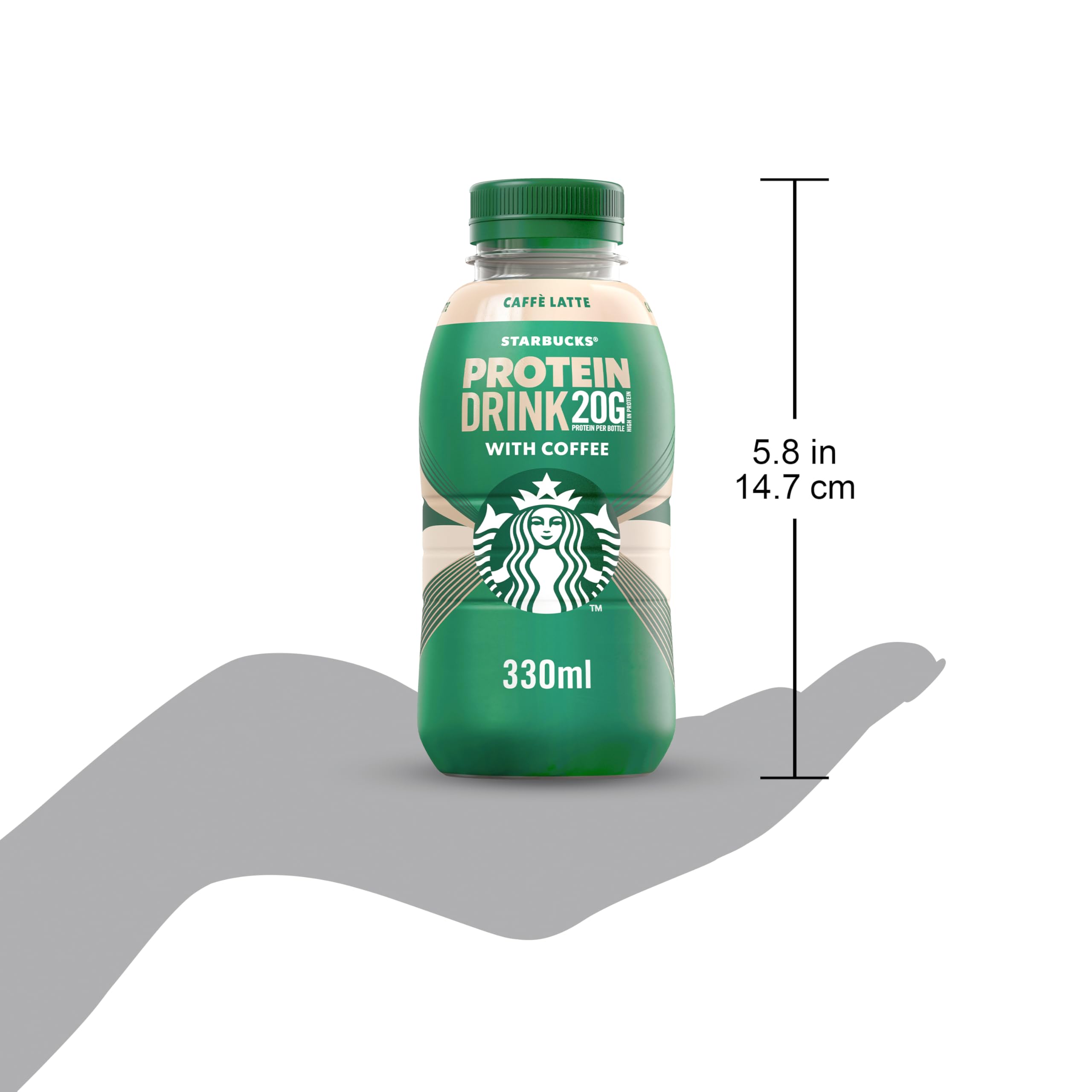 Starbucks® - Boisson Protein bouteille rPET 330 ml - Caffè Latte - Café Hyper-protéiné Prêt-à-Boire - Vendu en lot de 8