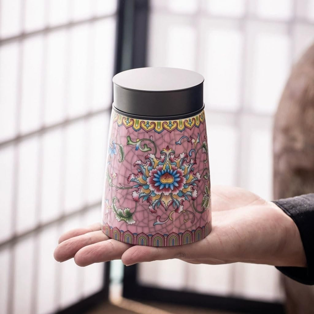 Botes Cocina Almacenaje Lata De Té Cerámica Esmaltada Creativa con Tapa, Sellada For Almacenamiento Suelto