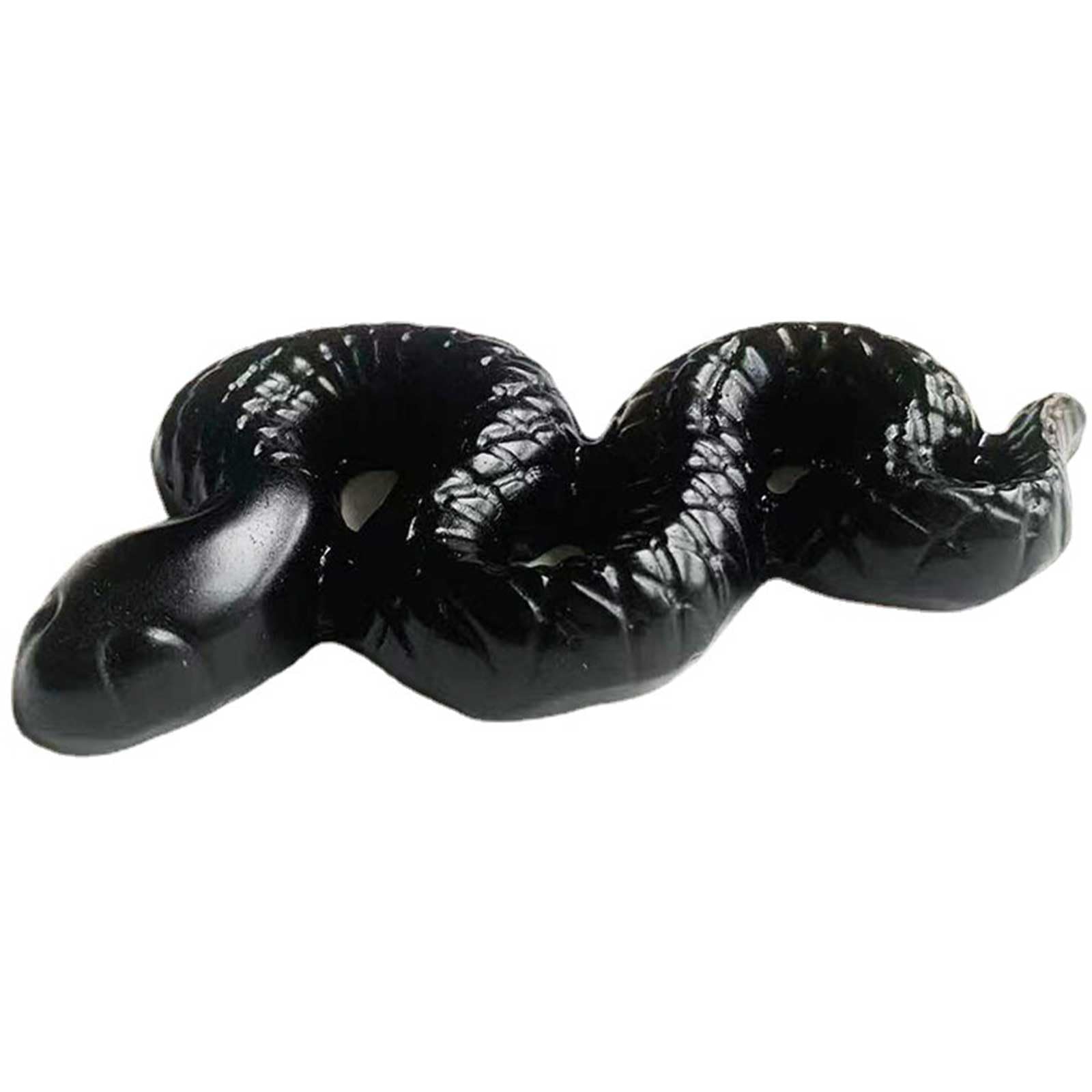 DECORN Hand Carved Natural Obsidian Snake Statue Figurine 8-9cm/3.15-3.54inch