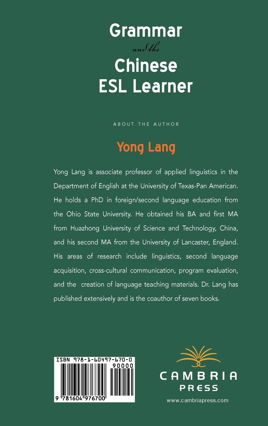 Grammar and the Chinese ESL Learner: A Longitudinal Study on the Acquisition of the English Article System
