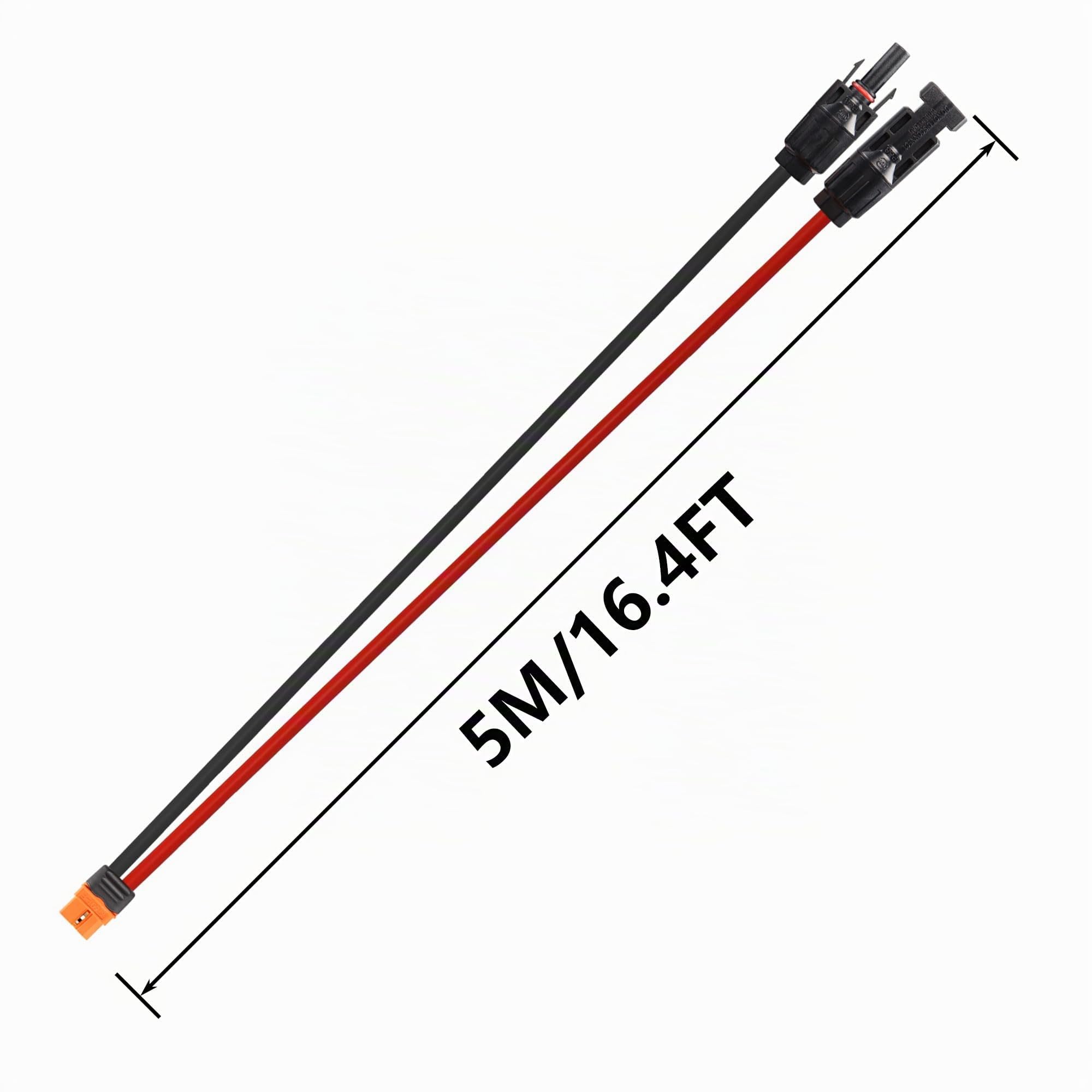 CERRXIAN Connecteur de panneau solaire 5 m 12 AWG vers câble d'alimentation femelle XT60i pour panneau solaire, centrale électrique portable RV, centrale électrique portable, batterie Lipo (16FT/5M)
