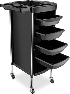 Noverlife Hair Salon Storage Tool Cart, 6-Layer Salon Cart with Wheels, Space Saving Barber Station Trolley, Rolling Carts for Hair Stylist Barber Storage Trolly for Hairdressing Beauty SPA Tattoo