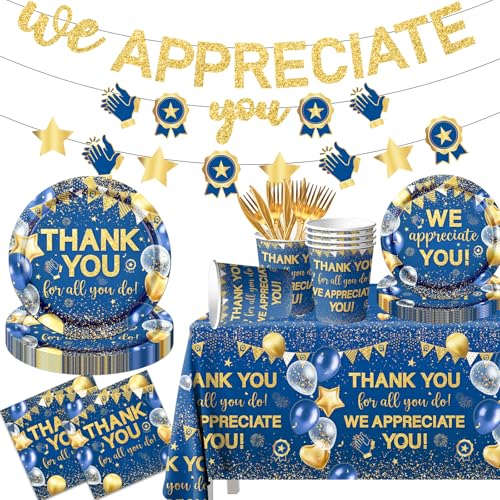 We Appreciate You Decorations Tableware set, 142Pcs Thank You for