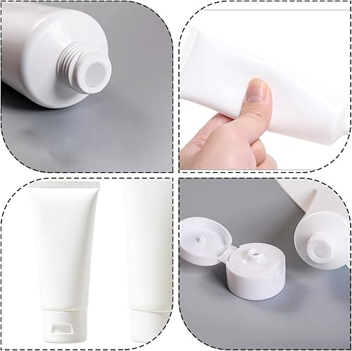 Miniatura 8 de 24 recipientes vacíos de 1.0 fl oz/1 oz para botellas de tubo de compresión cosmético rellenables, tarros con tapa abatible para maquillaje, champú,