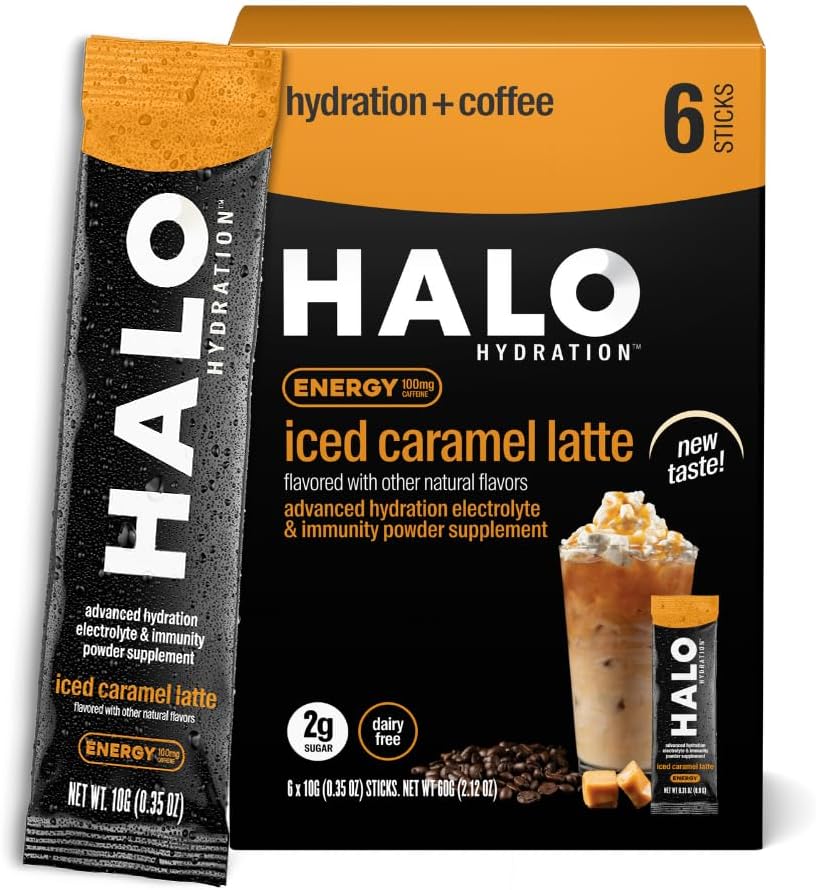 HALO Hydration Iced Caramel Latte (6 Sticks)