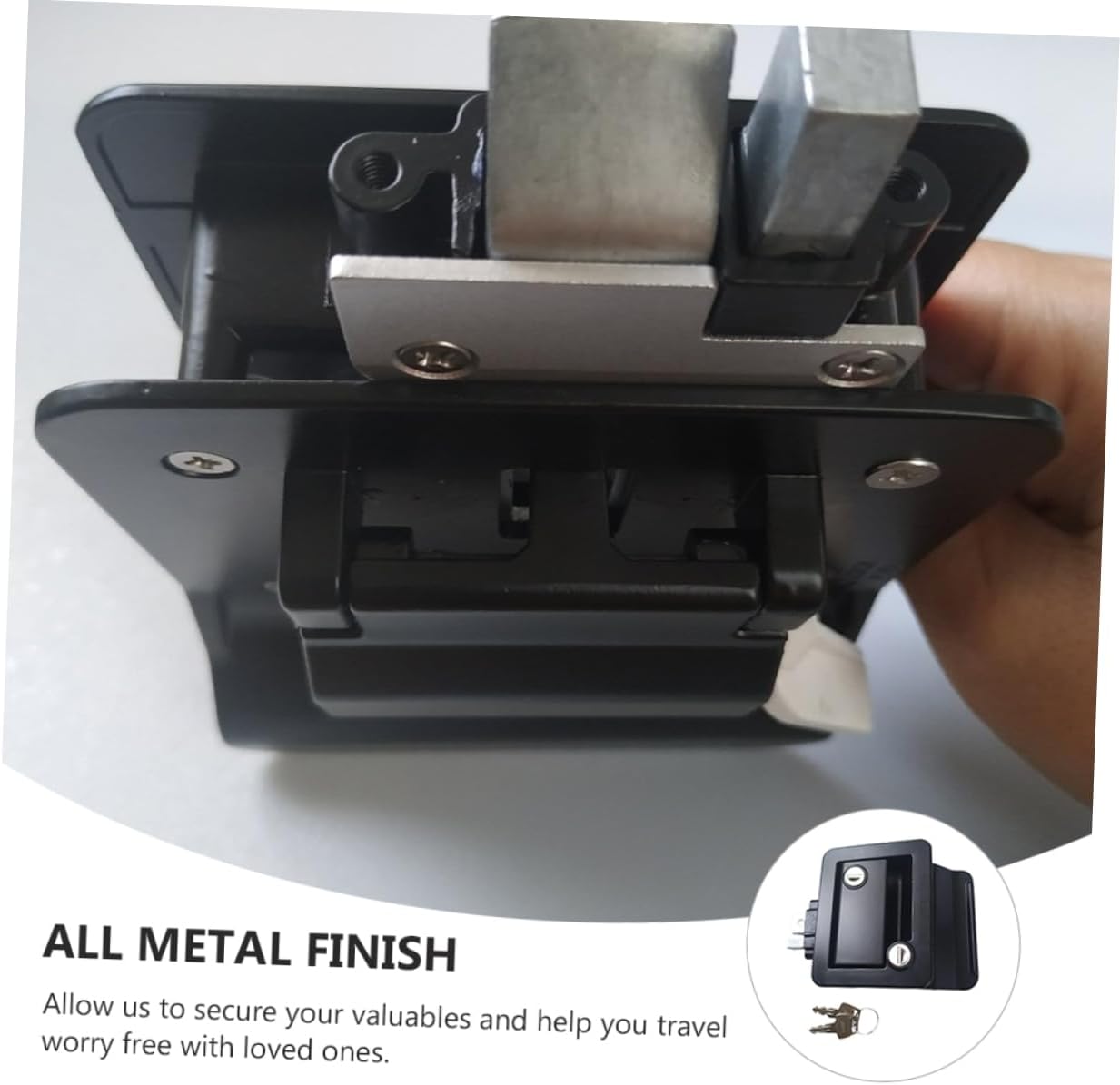 Luxshiny Rv Door Lock Zinc Alloy Travel Trailer Door Latch Camper Entry Lock with Unique Keys Corrosion Resistant Heavy Duty Replacement Accessory for Vehicle Security