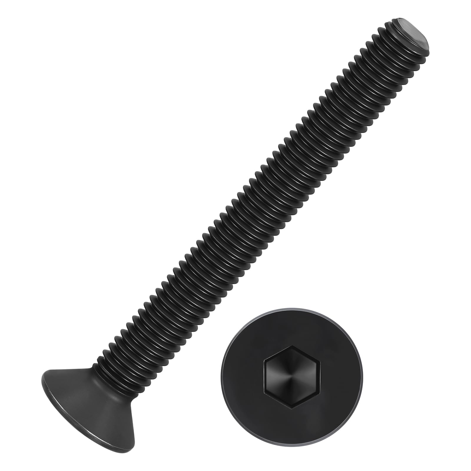 Kozelo 5Pcs Flat Head Socket Cap Screws - [M8-1.25 x 70], Carbon Steel Countersunk Bolts, Black, for Automotive, Furniture Repair, Industrial Equipment & Temporary Fixes