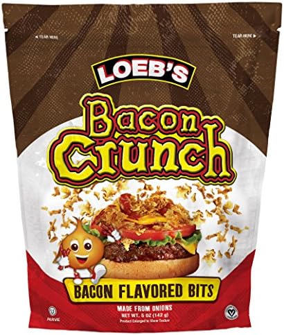 Loeb's Onion Crunch, Bacon Flavor Bits, 5 Ounce (Pack of 6)