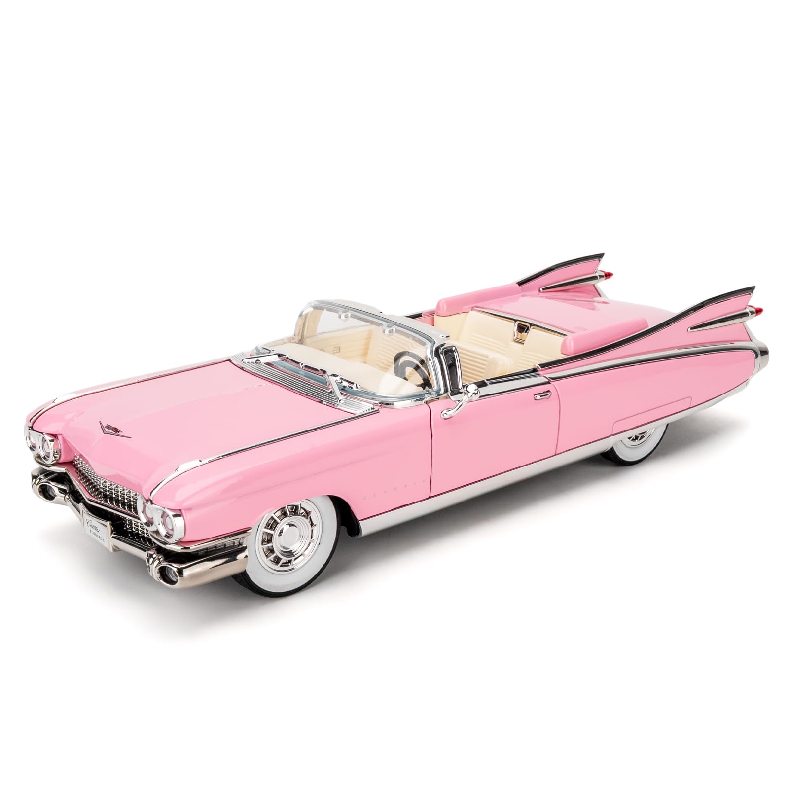 TGRCM-CZ 1/24 Cadillac Eldorado Biarritz Series Model Car, Zinc Alloy Pull Back Vehicles Model Car with Sound and Light for Collectors & Kids 3+ Years Old Birthday Gift(pink)
