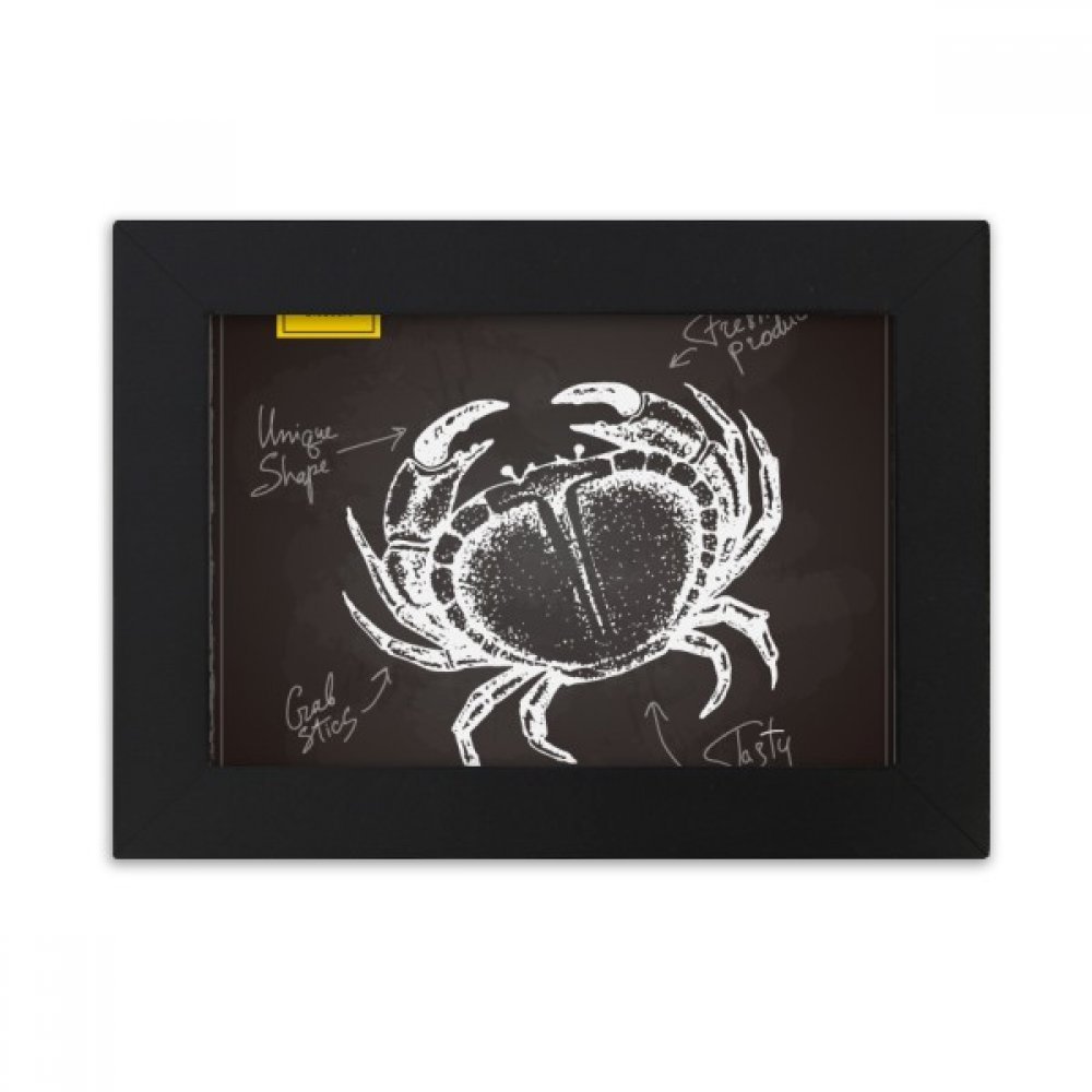 Decoración marina de escritorio con el marco negro de cangrejo de 5x7 pulgadas