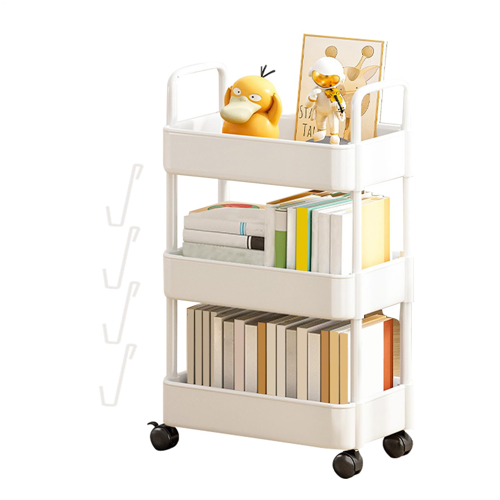 Niveles Almacenamiento Con Ruedas - Carrito De Almacenamiento BañO | Carro De Almacenamiento De 3/4 Niveles Deslizable Hacia Afuera | Carrito Multifuncional Para Organización Para Libros Biblioteca