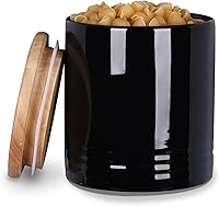 Vista 7 de LEETOYI Tarro de cerámica para almacenamiento de alimentos con tapa de sello, sirve para café molido, té, azúcar, sal y más, 31 onzas (negro)
